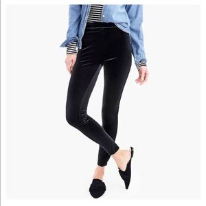 J. Crew Velvet Stretch Leggings Black M Women's